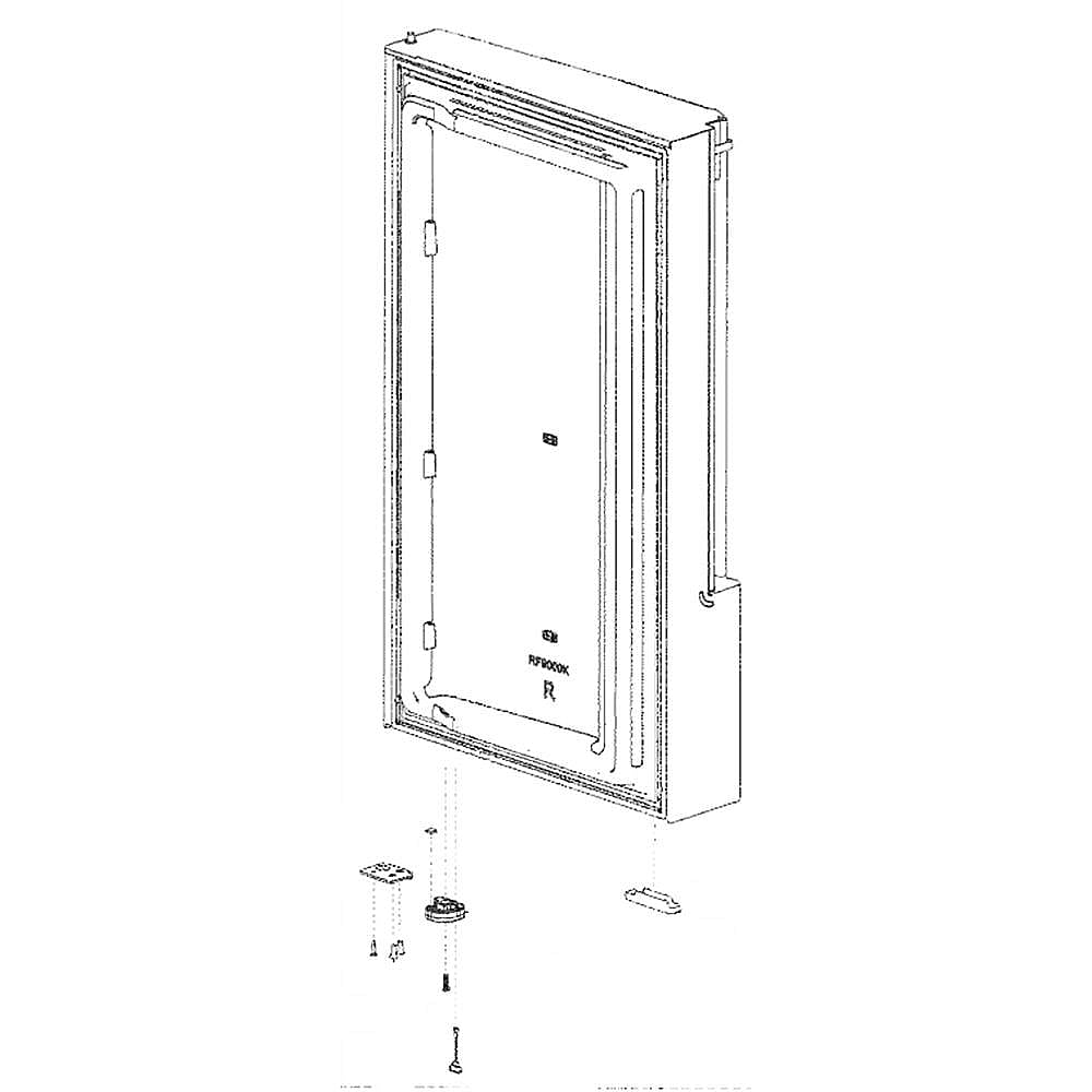 Part #da91-04496H, Refrigerator Freezer Door Assembly, Right / 35.04 x 21.26 x 8.27