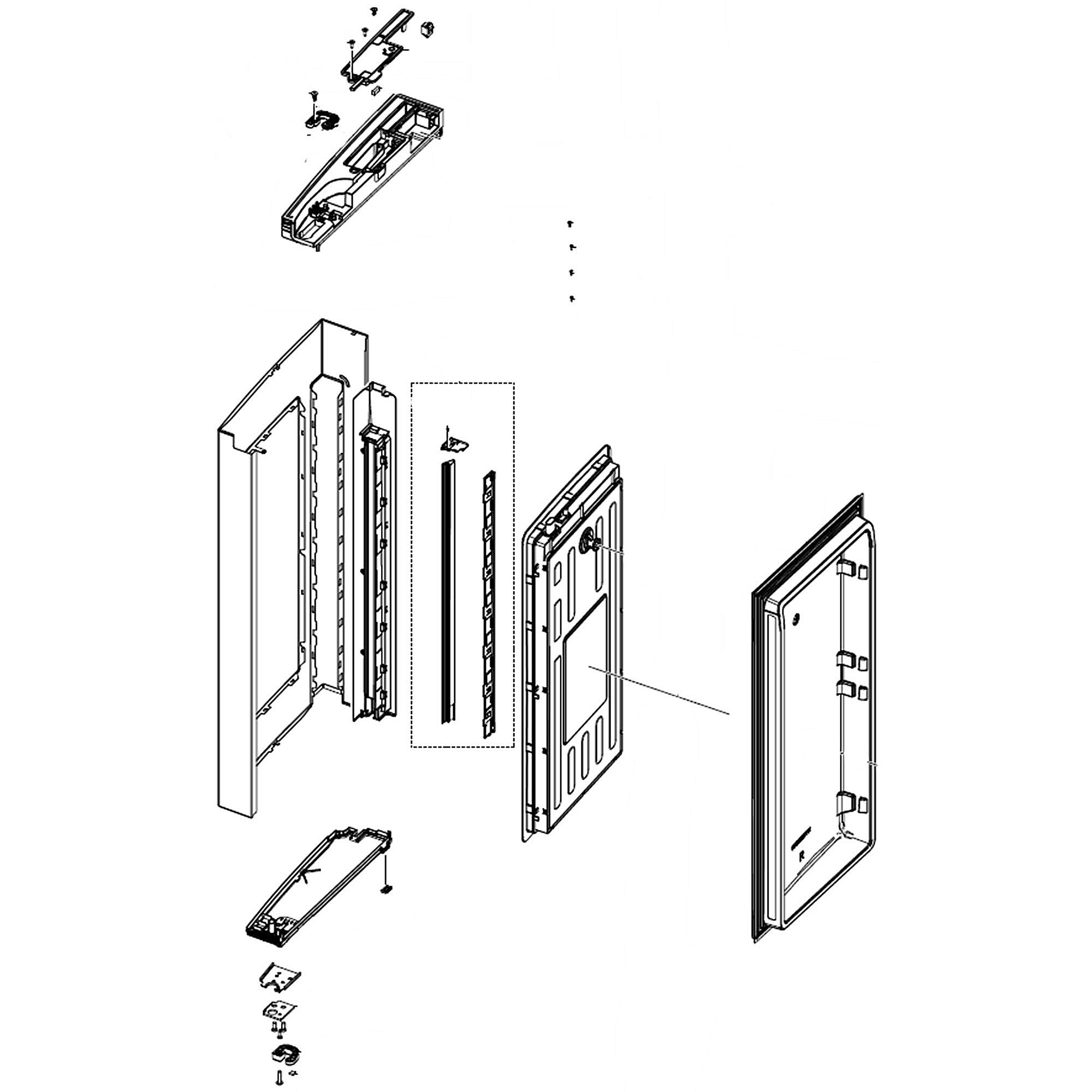 Photo of GE Part #da91-04575R, Refrigerator Door Assembly, Right from Repair Parts Direct