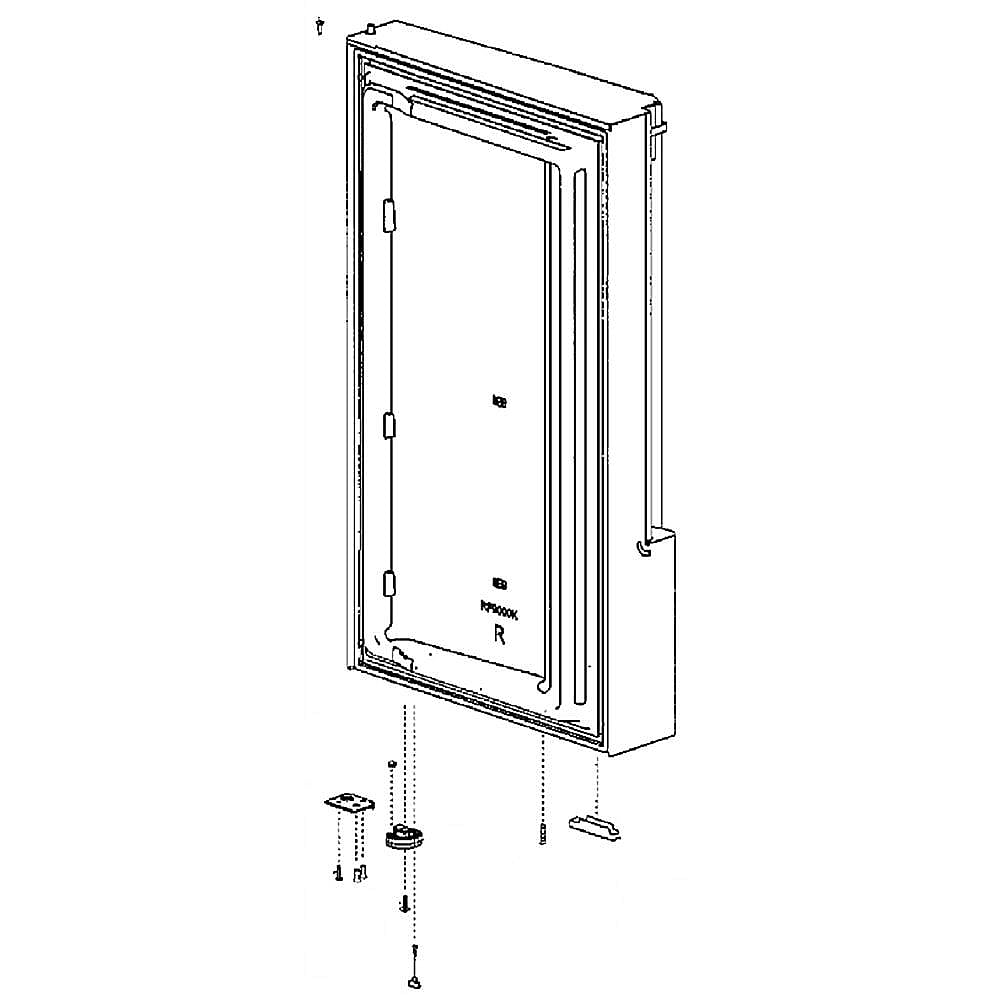 Part #da91-04586J, Refrigerator Freezer Door Assembly, Right / 35.04 x 21.26 x 8.27