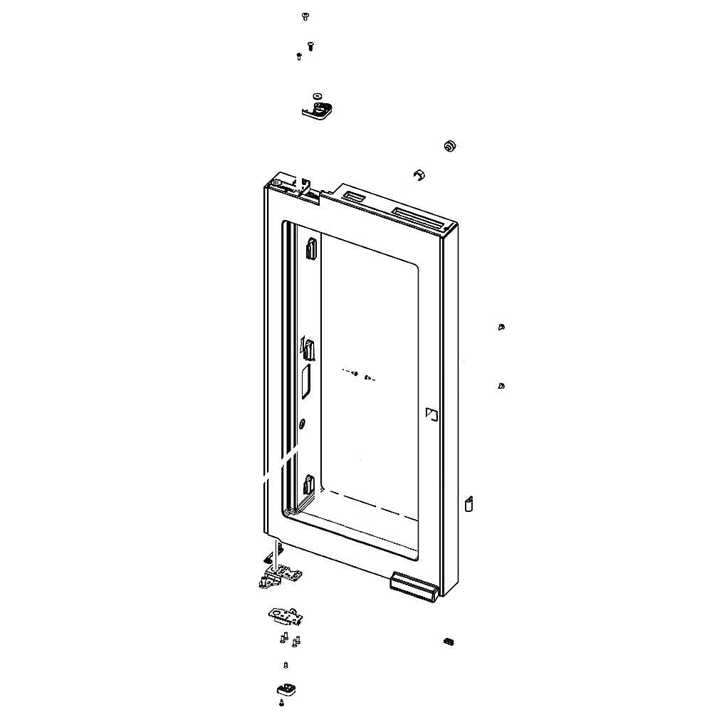 Part #da91-05047W, Samsung Refrigerator Convenience Door Outer Panel Assembly, Left