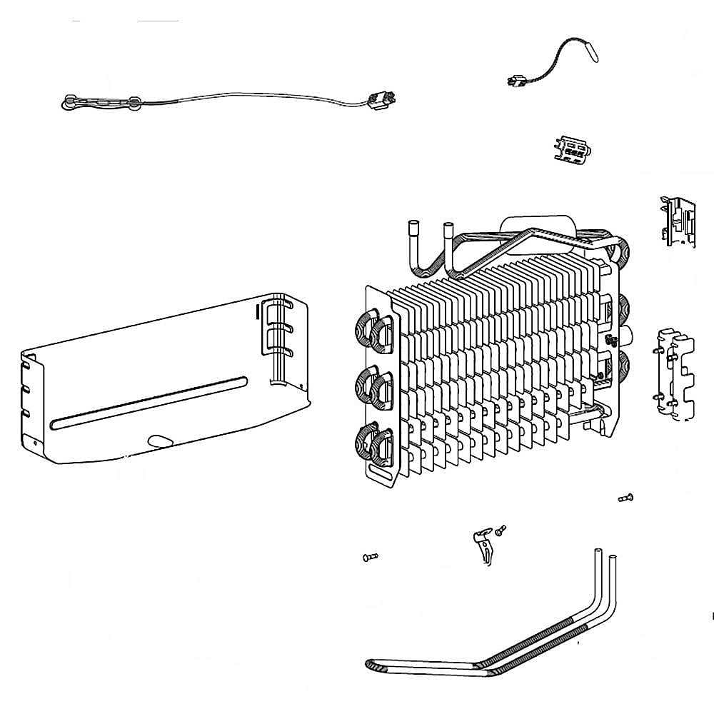 Part #da96-01021B, Refrigerator Freezer Evaporator Assembly / 15.83 x 14.02 x 5.43