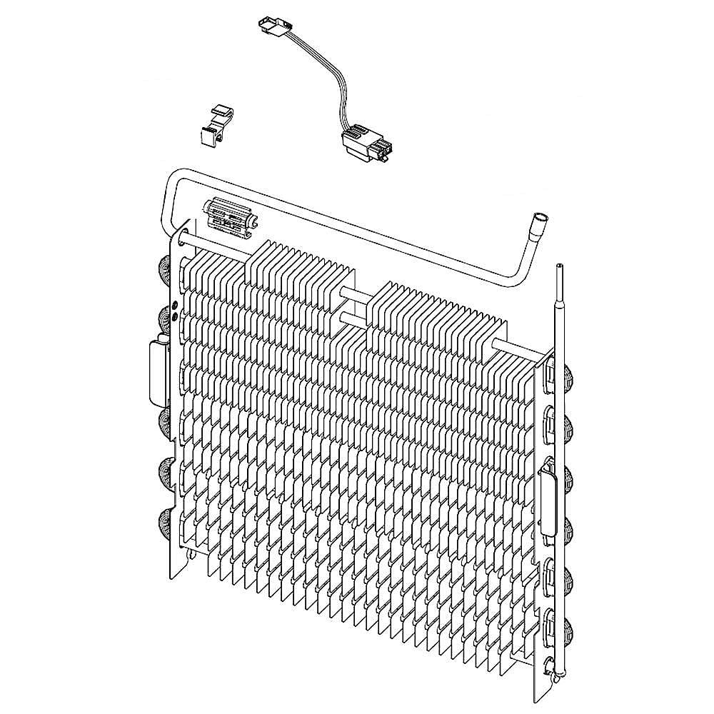 Part #da96-01140B, Refrigerator Fresh Food Evaporator / 16.22 x 13.86 x 2.76