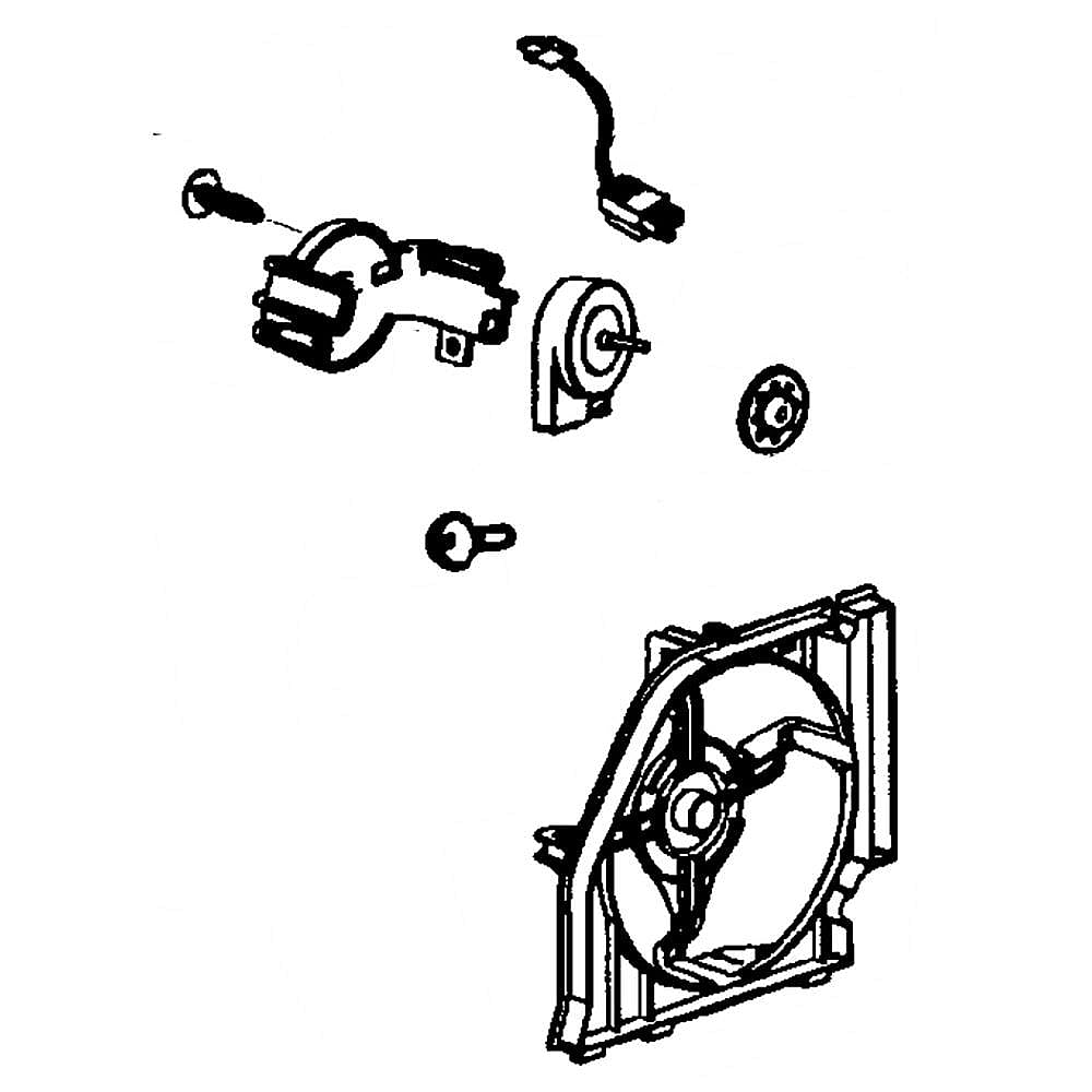 Part #da97-03145L, Refrigerator Condenser Fan Motor And Bracket (Replaces Da97-03145K) / 15.25 x 5.37 x 5.18