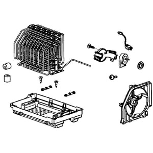 Refrigerator Condenser Coil And Fan Motor Assembly DA97-05043C