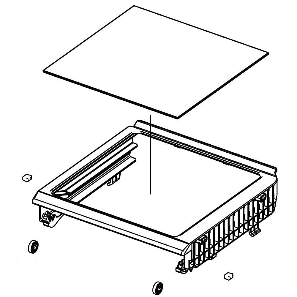 Part #da97-06137C, Refrigerator Freezer Glass Shelf / 11.81 x 12.99 x 2.76