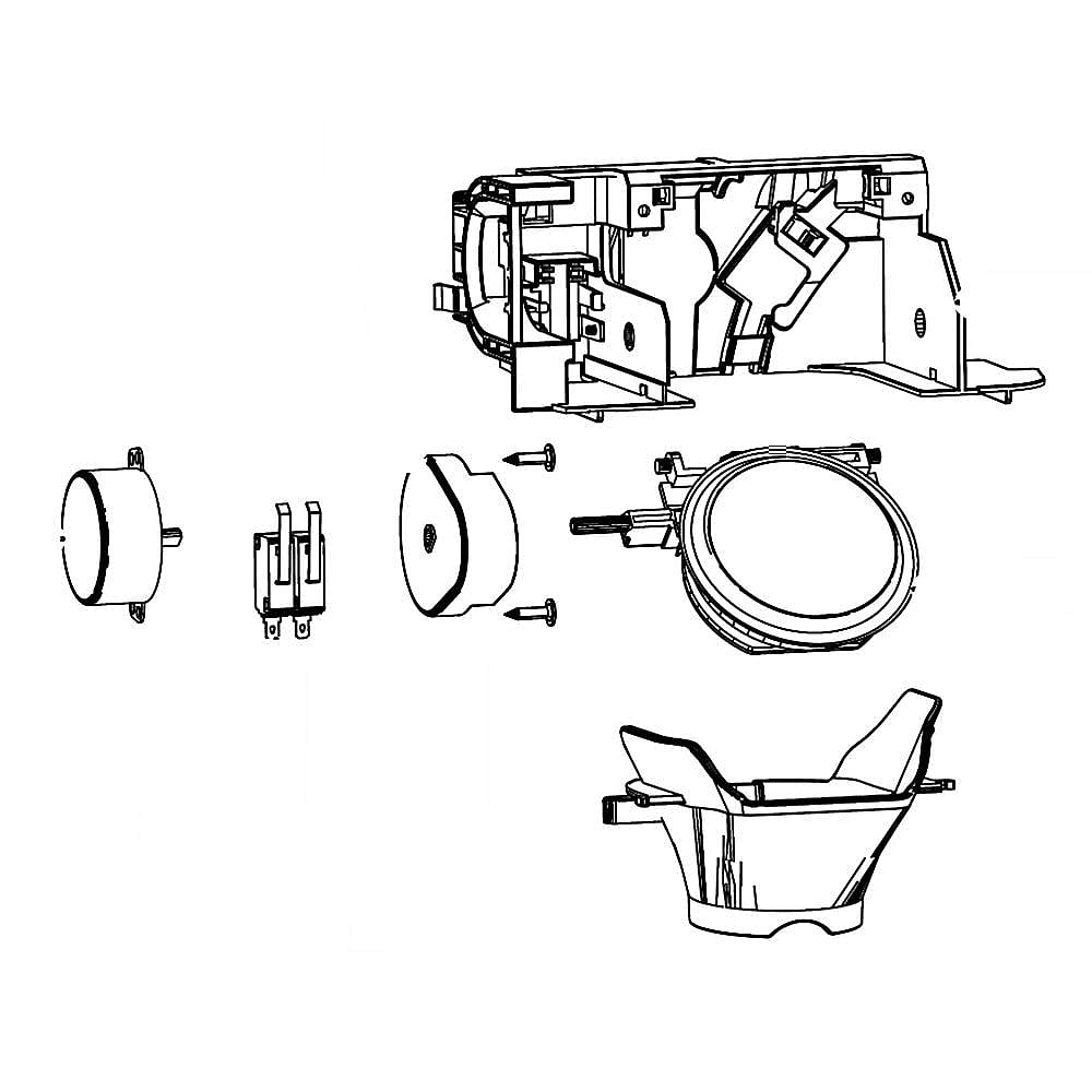 Part #da97-06473K, Refrigerator Dispenser Ice Chute Door And Funnel Assembly / 8.39 x 4.41 x 3.94