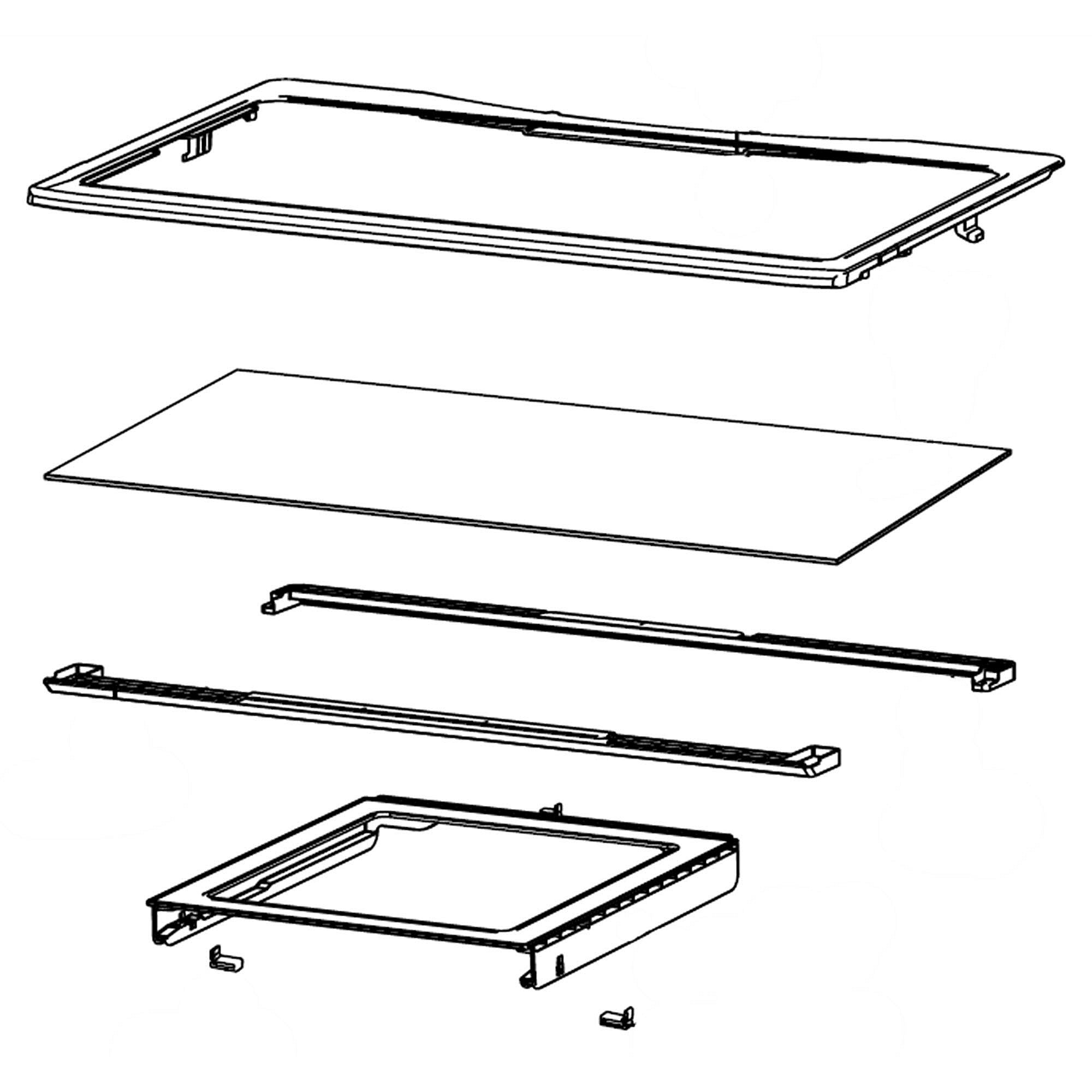 Part #da97-06685D, Samsung Refrigerator Shelf Assembly, Upper