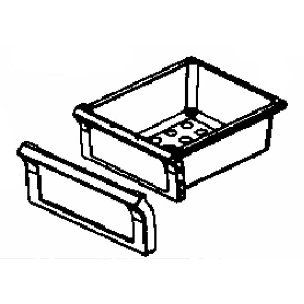 Part #da97-07037A, Refrigerator Crisper Drawer Assembly / 4.92 x 4.69 x 0.94