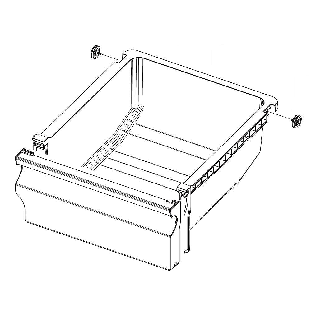 Part #da97-08437H, Samsung Refrigerator Crisper Drawer Assembly, Right