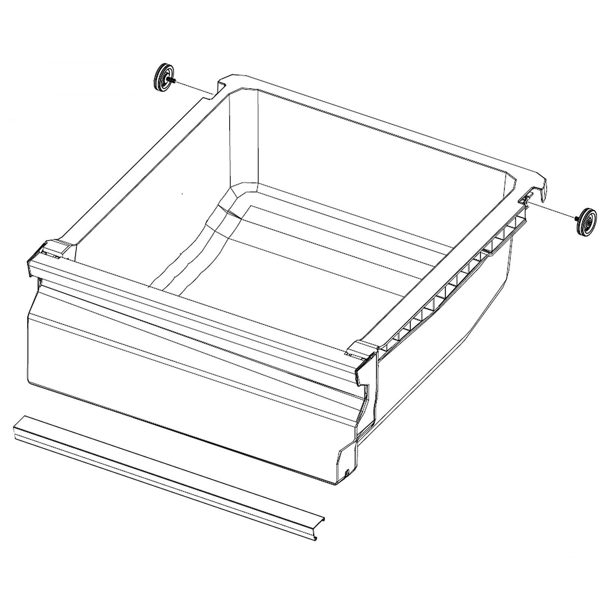Part #da97-08438K, Samsung Refrigerator Vegetable Case (Left)