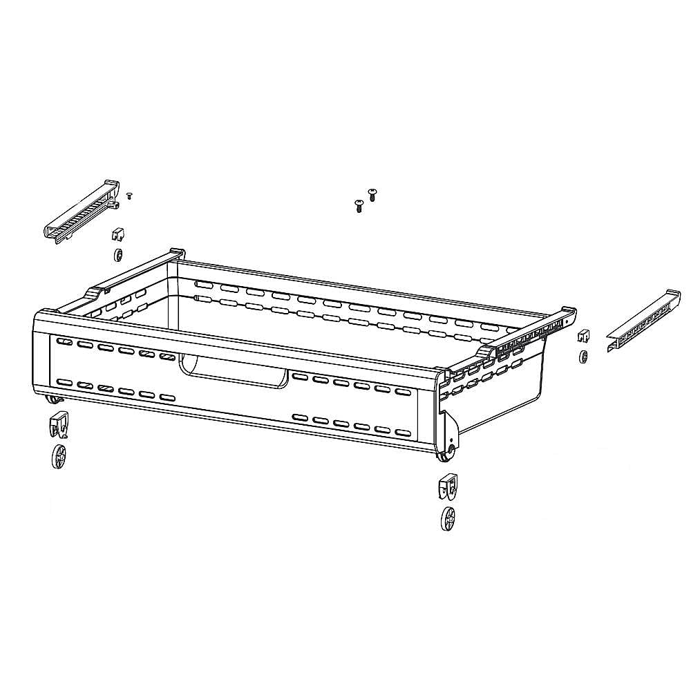 Part #da97-08439D, Refrigerator Freezer Basket Assembly, Upper / 30.98 x 17.13 x 6.10