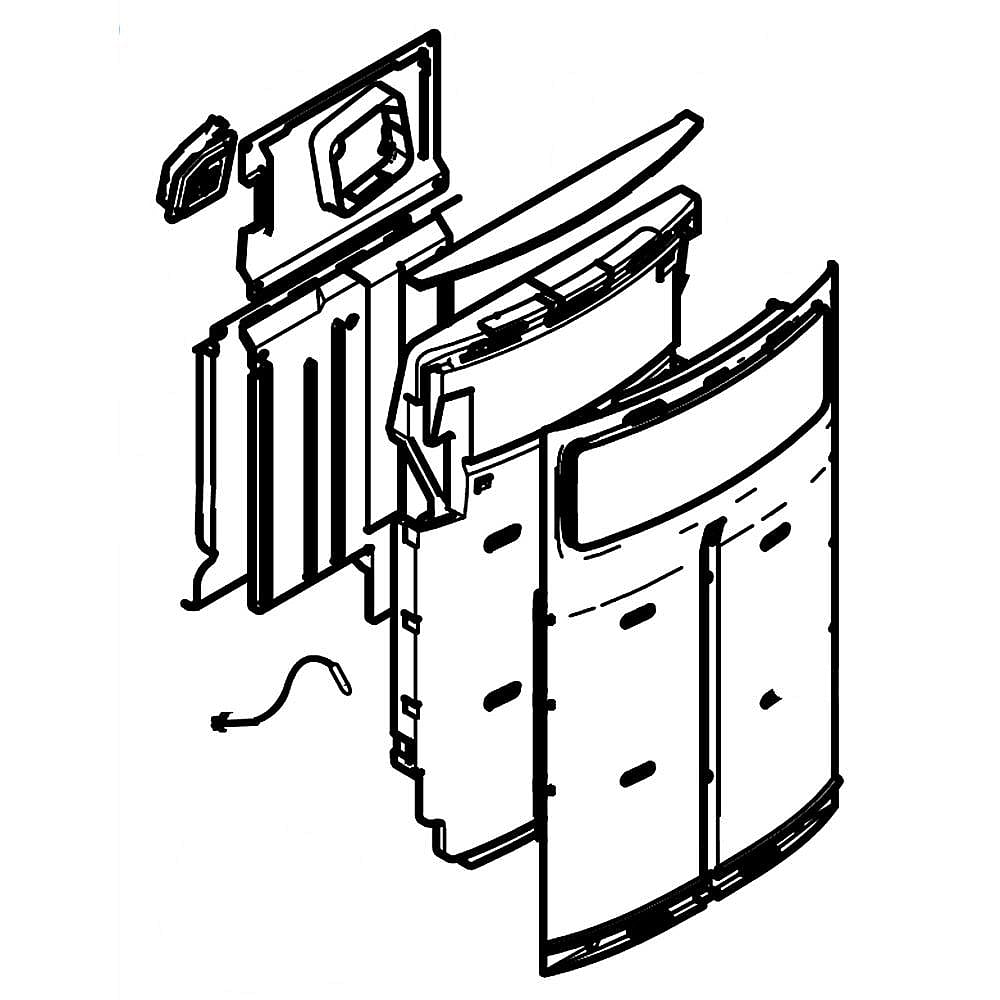 Part #da97-12608B, Refrigerator Fresh Food Evaporator Cover And Fan Assembly / 29.13 x 17.72 x 6.69