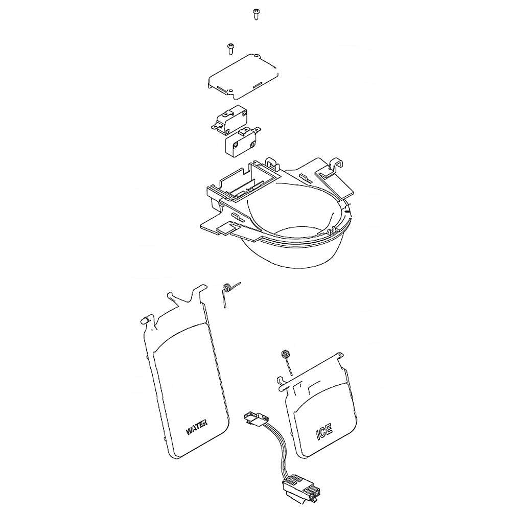 Part #da97-12628B, Refrigerator Ice Dispenser Lever / 6.69 x 6.10 x 6.50