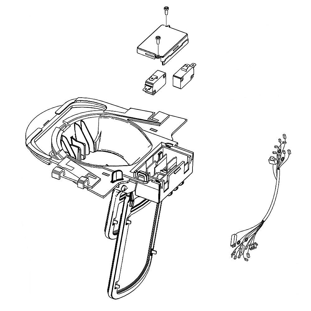 Part #da97-12628R, Refrigerator Dispenser Ice Chute Funnel And Lever