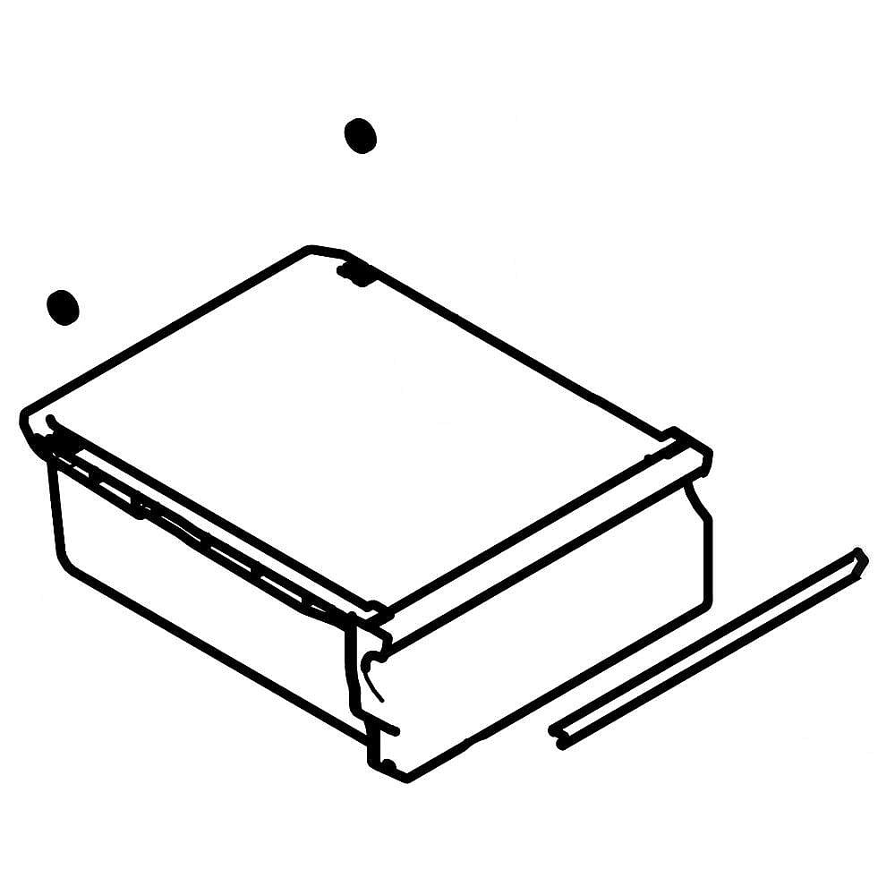 Part #da97-12686F, Refrigerator Crisper Drawer (Replaces Da97-12686A) / 21.65 x 15.35 x 7.48