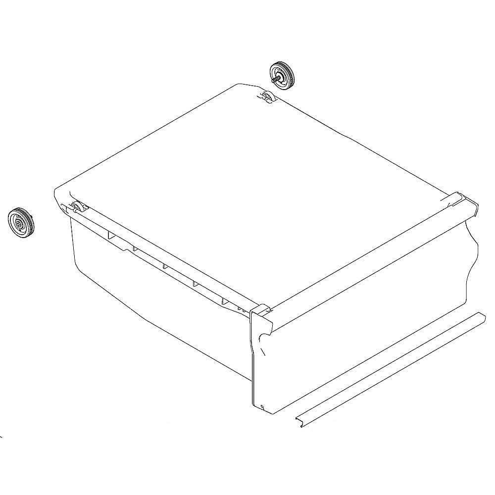 Samsung Part #da97-12687F, Refrigerator Crisper Drawer | 20.08 x 18.11 x 12.60