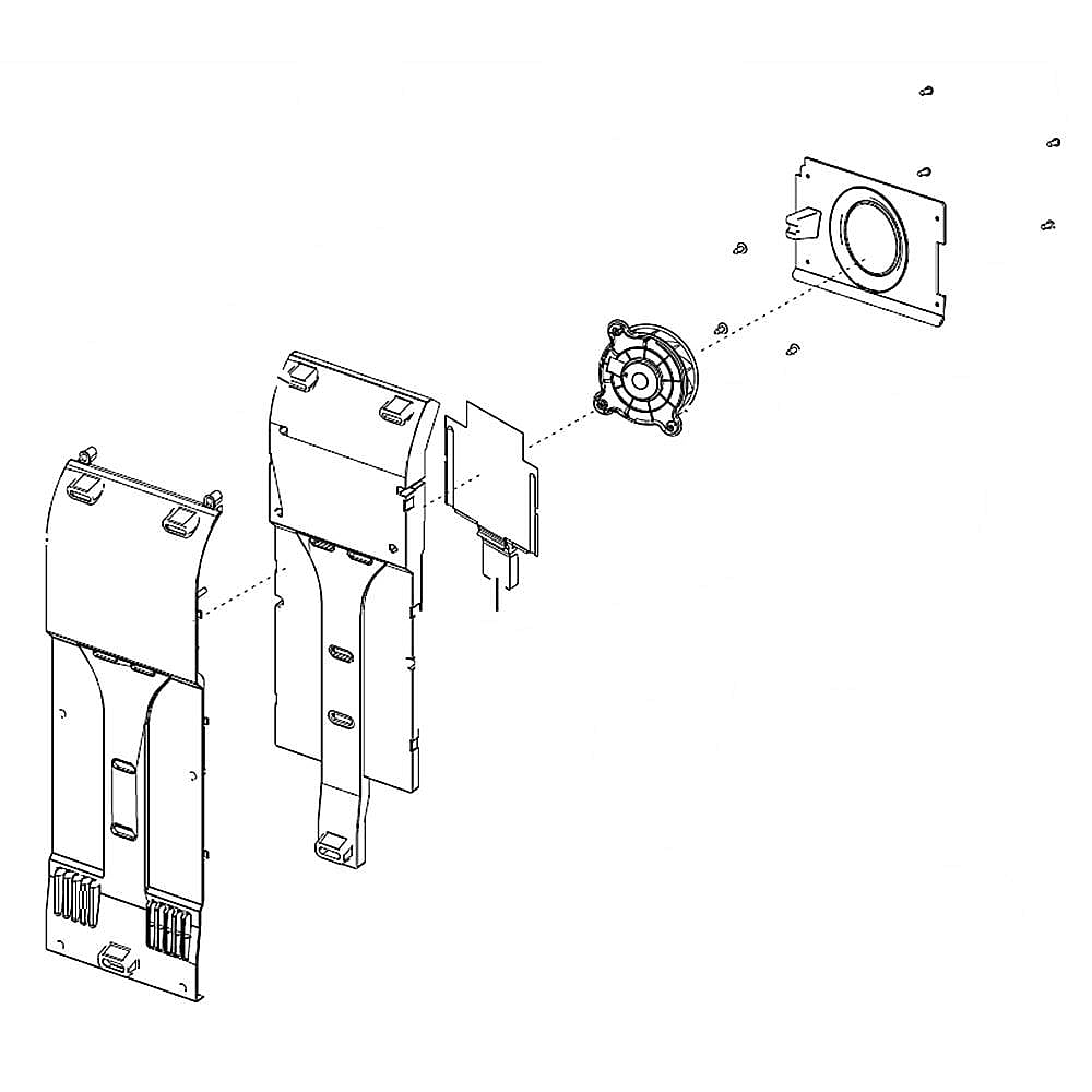 Part #da97-12709A, Refrigerator Freezer Evaporator Cover And Fan Assembly / 35.04 x 11.42 x 3.94
