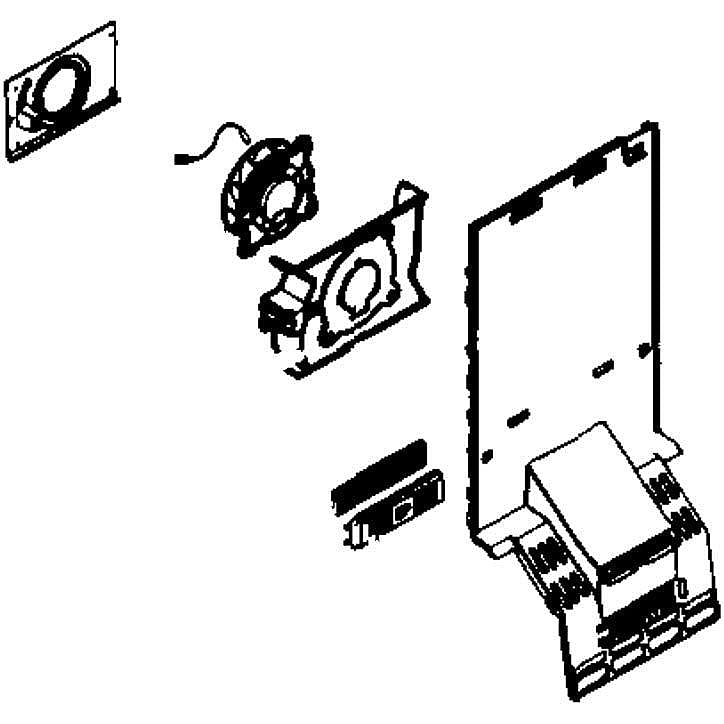 Part #da97-14502A, Refrigerator Freezer Evaporator Cover And Fan Assembly / 30.00 x 14.02 x 7.01