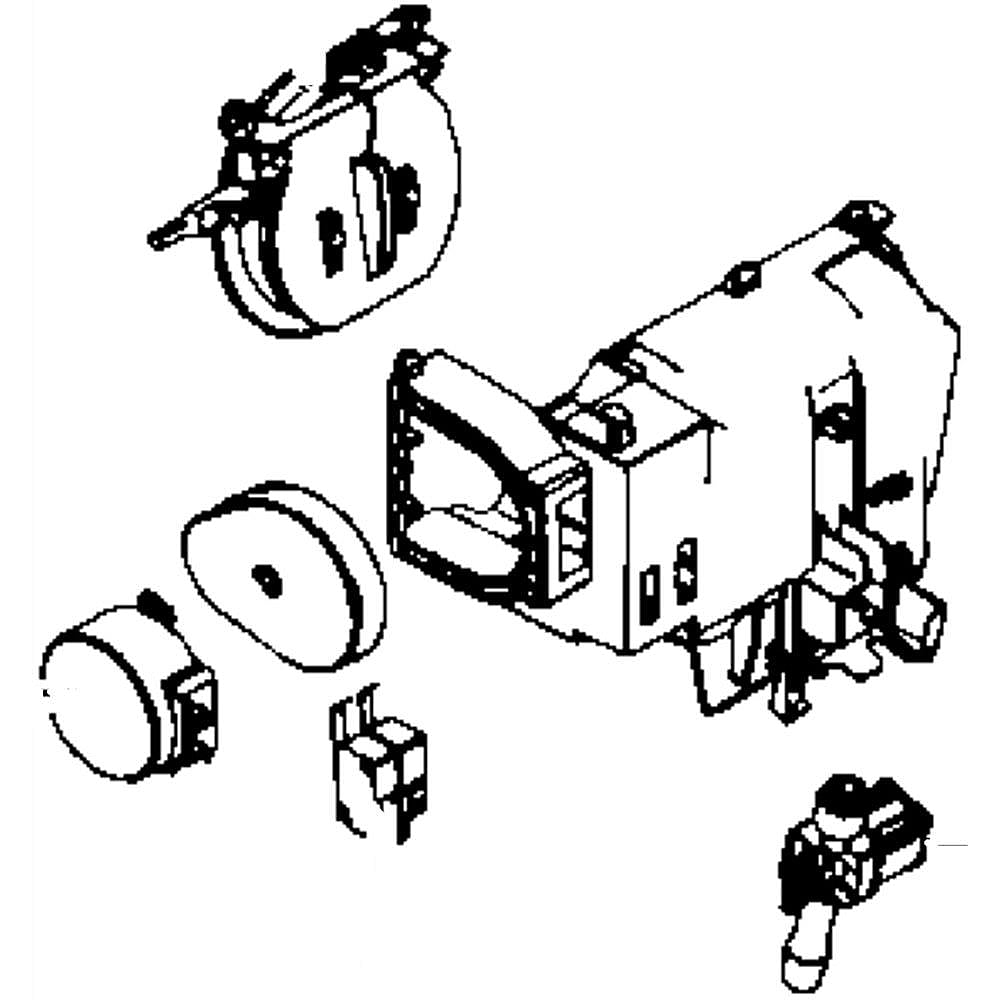 Part #da97-14505A, Refrigerator Dispenser Ice Chute Door And Funnel Assembly / 7.48 x 4.92 x 6.89