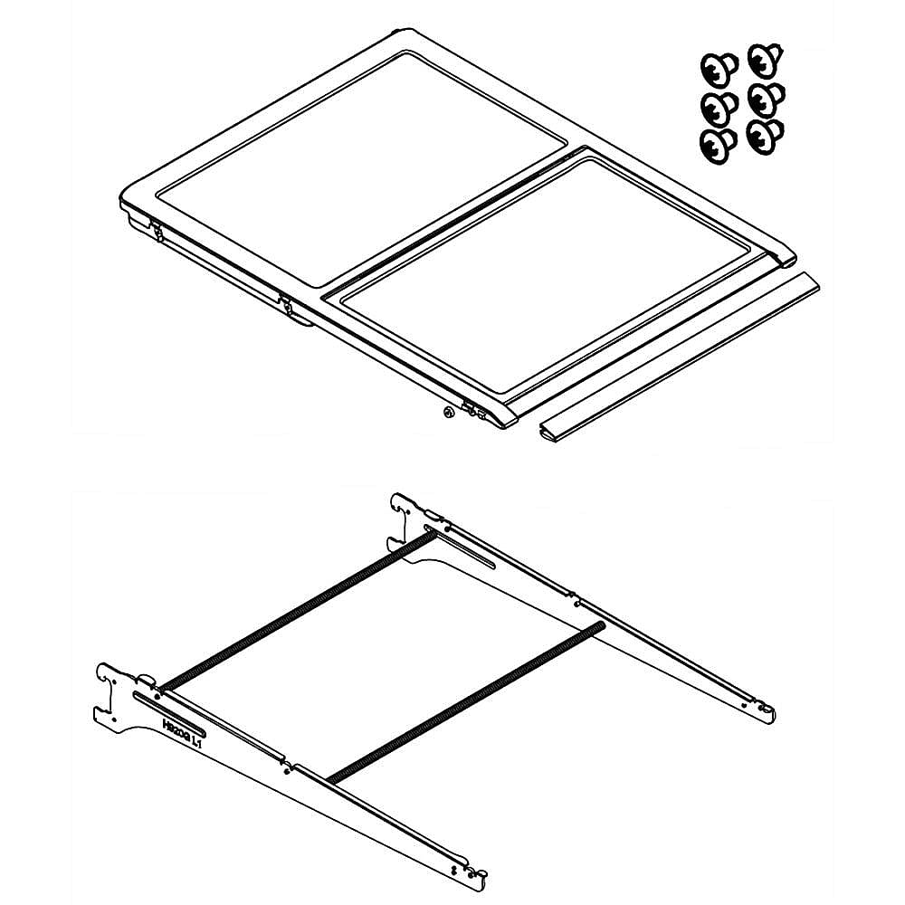 Part #da97-14593A, Refrigerator Quick-Space Shelf Assembly