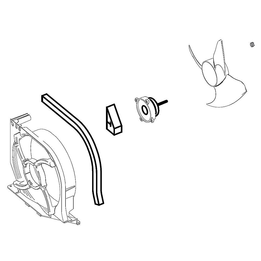 Part #da97-15765E, Refrigerator Condenser Fan Motor Assembly