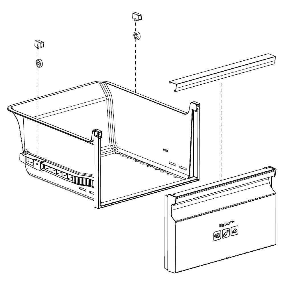 Part #da97-16213B, Refrigerator Freezer Drawer