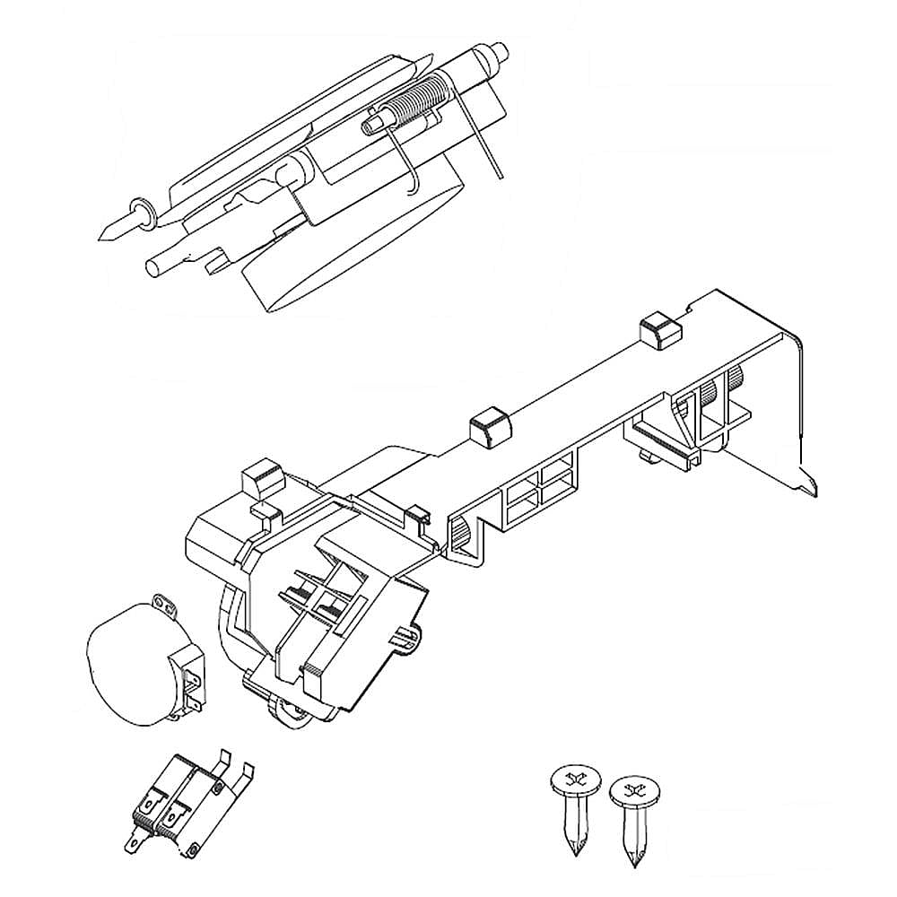 Refrigerator Dispenser Ice Chute Door and Motor Assembly