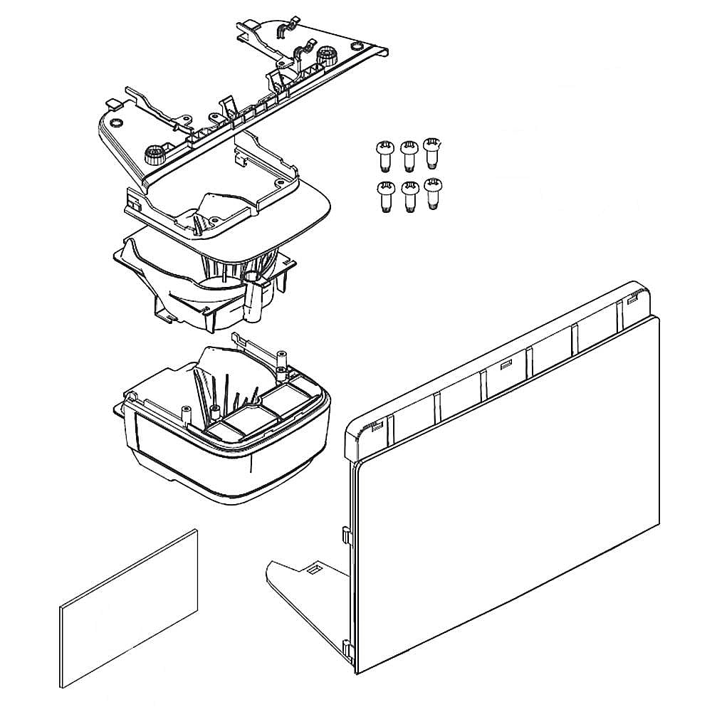 Part #da97-17299A, Refrigerator Dispenser Cover Assembly / 9.06 x 5.91 x 2.76