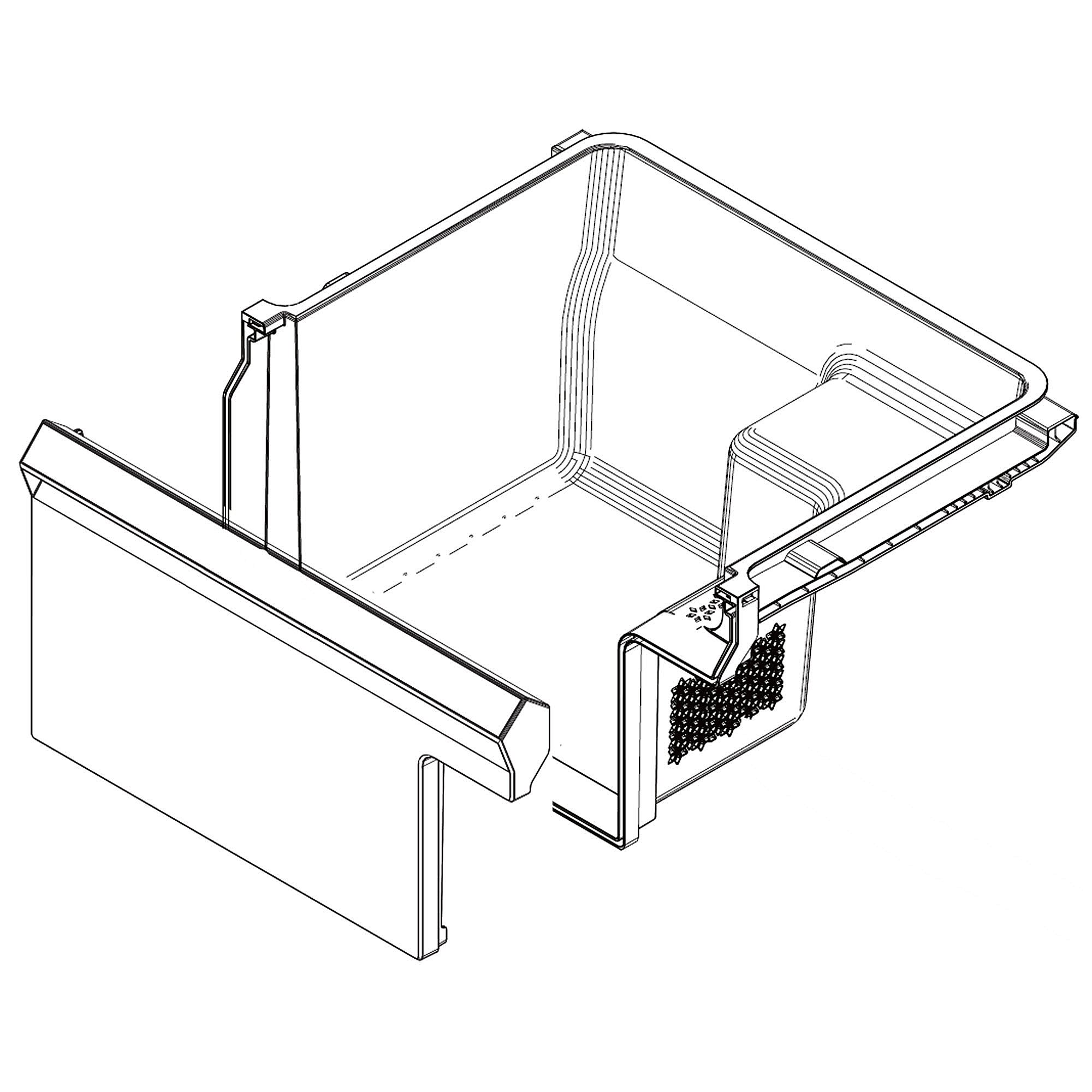 Part #da97-20633A, Refrigerator Crisper Drawer, Lower