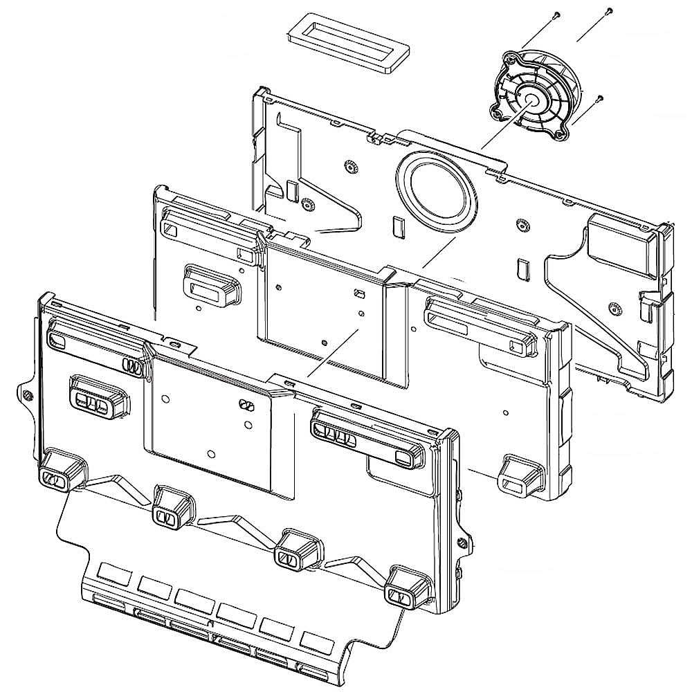 Part #da97-21002A, Samsung Refrigerator Freezer Evaporator Cover And Fan Assembly