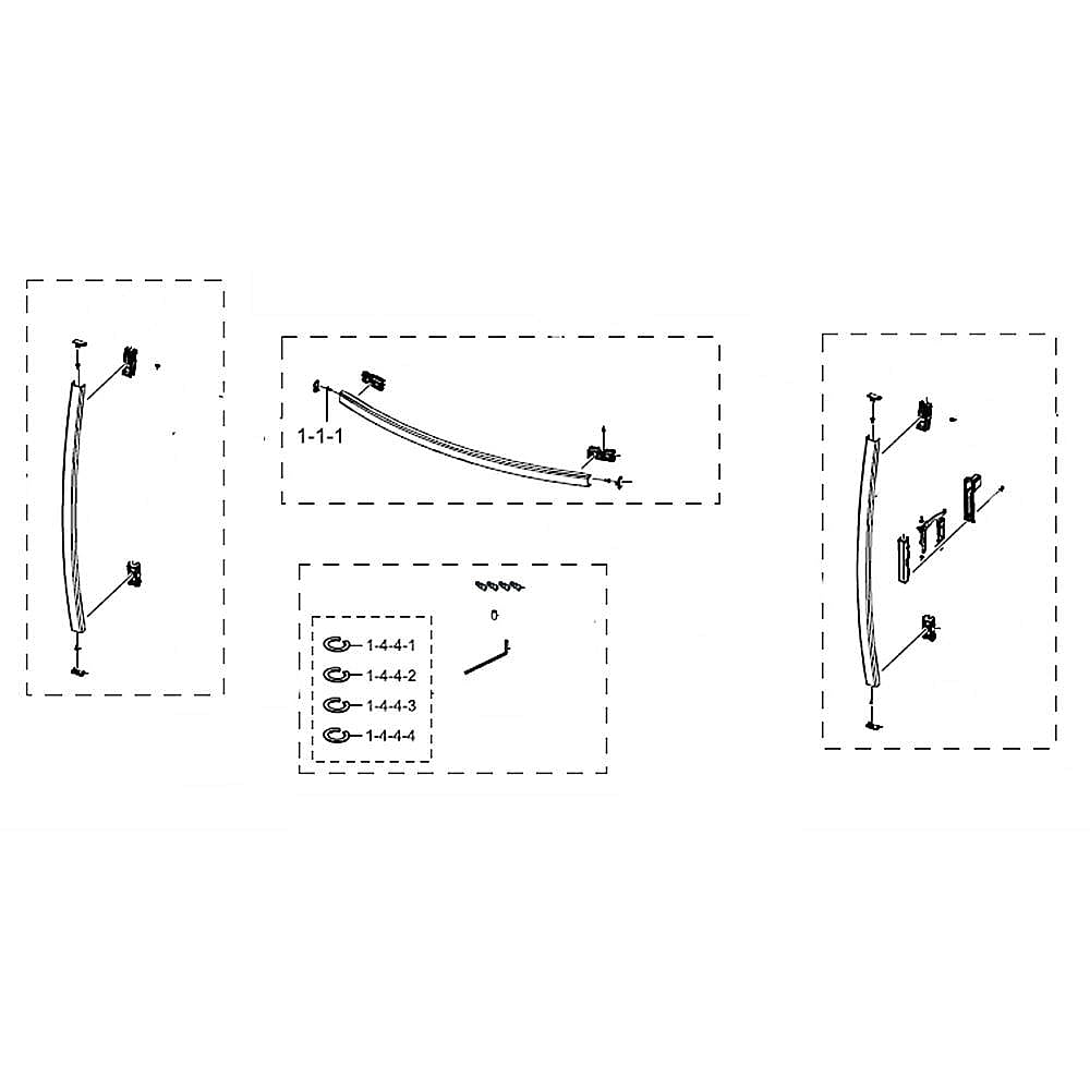 Photo of GE Part #da98-02887D, Refrigerator Door Handle Set from Repair Parts Direct