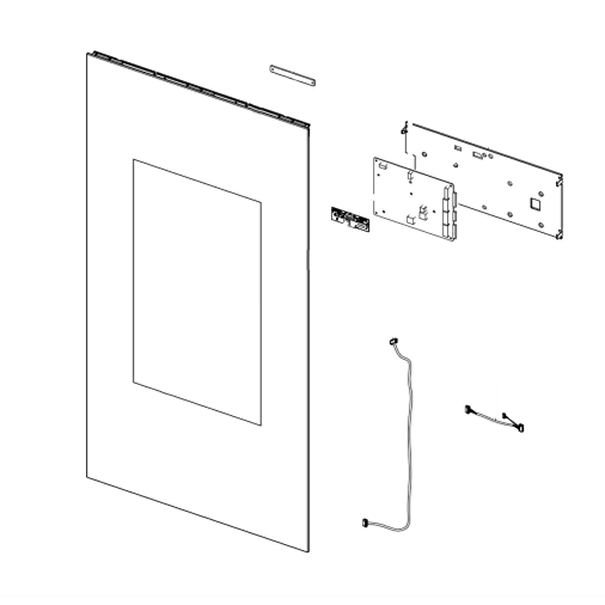 Part #da99-04371N, Refrigerator Custom Door Panel And Display Assembly