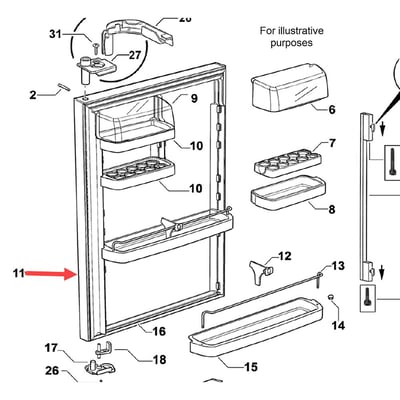 Fisher & Paykel Refrigerator Door Assembly undefined