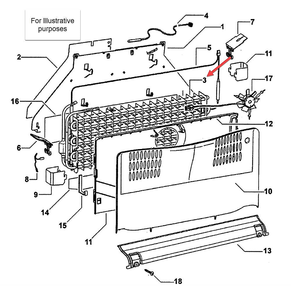 Part #814826P, Fisher & Paykel Refrigerator Evaporator