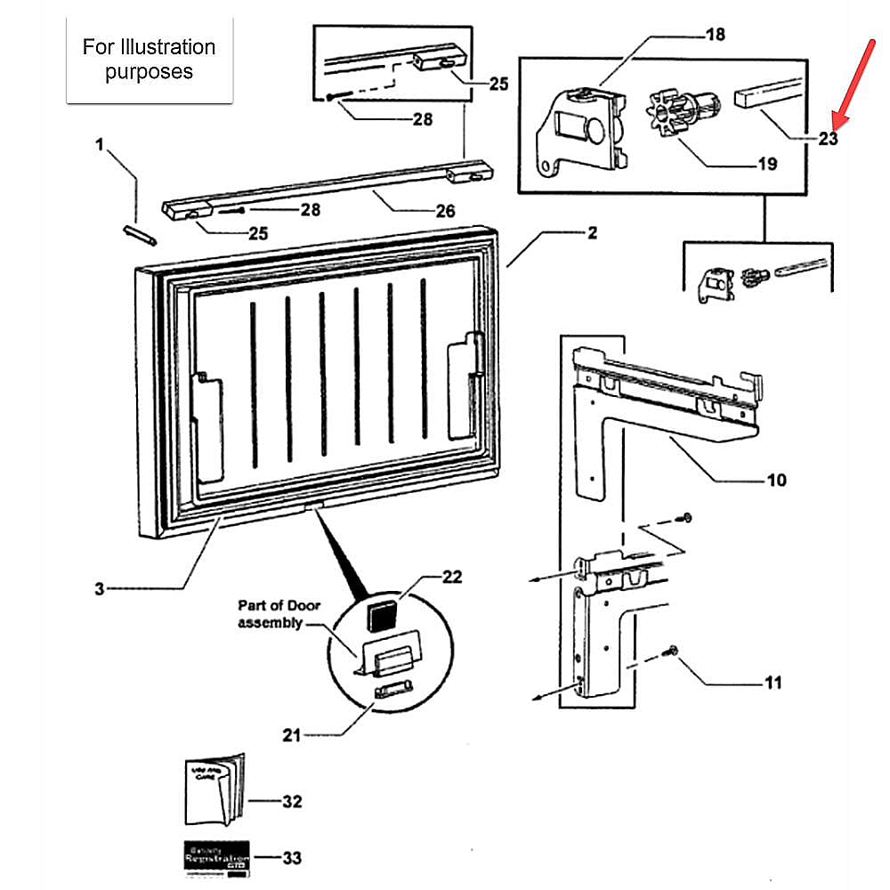 Part #837002, Fisher & Paykel Fisher & Paykel Bar Anti Racking 900 Fc
