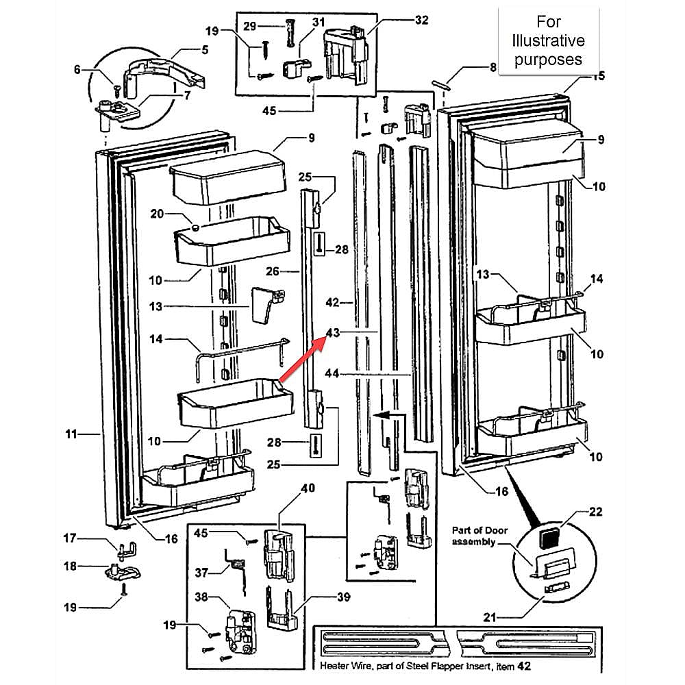 Part #837042, Fisher & Paykel Fisher & Paykel Insulation Flapper