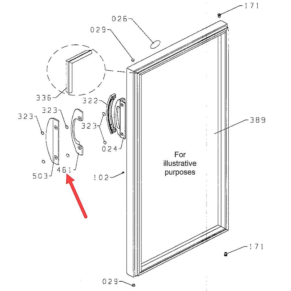 Danby Part #597275, Refrigerator Door Handle