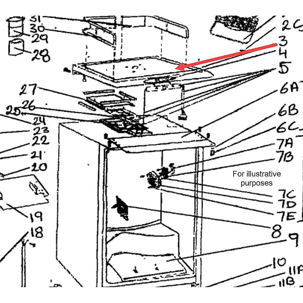Danby Part #644.03, Keg Cooler Top Panel