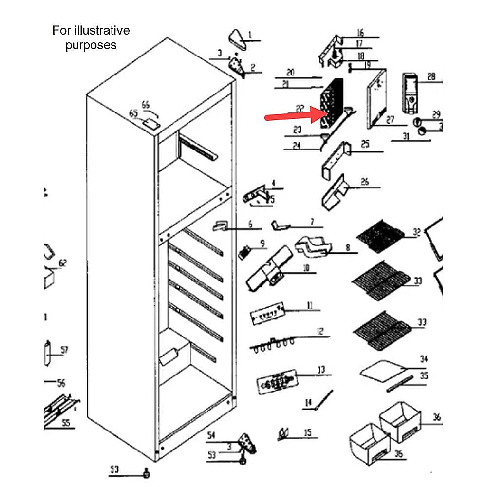 Part #c0937.3.2, Danby Refrigerator Evaporator
