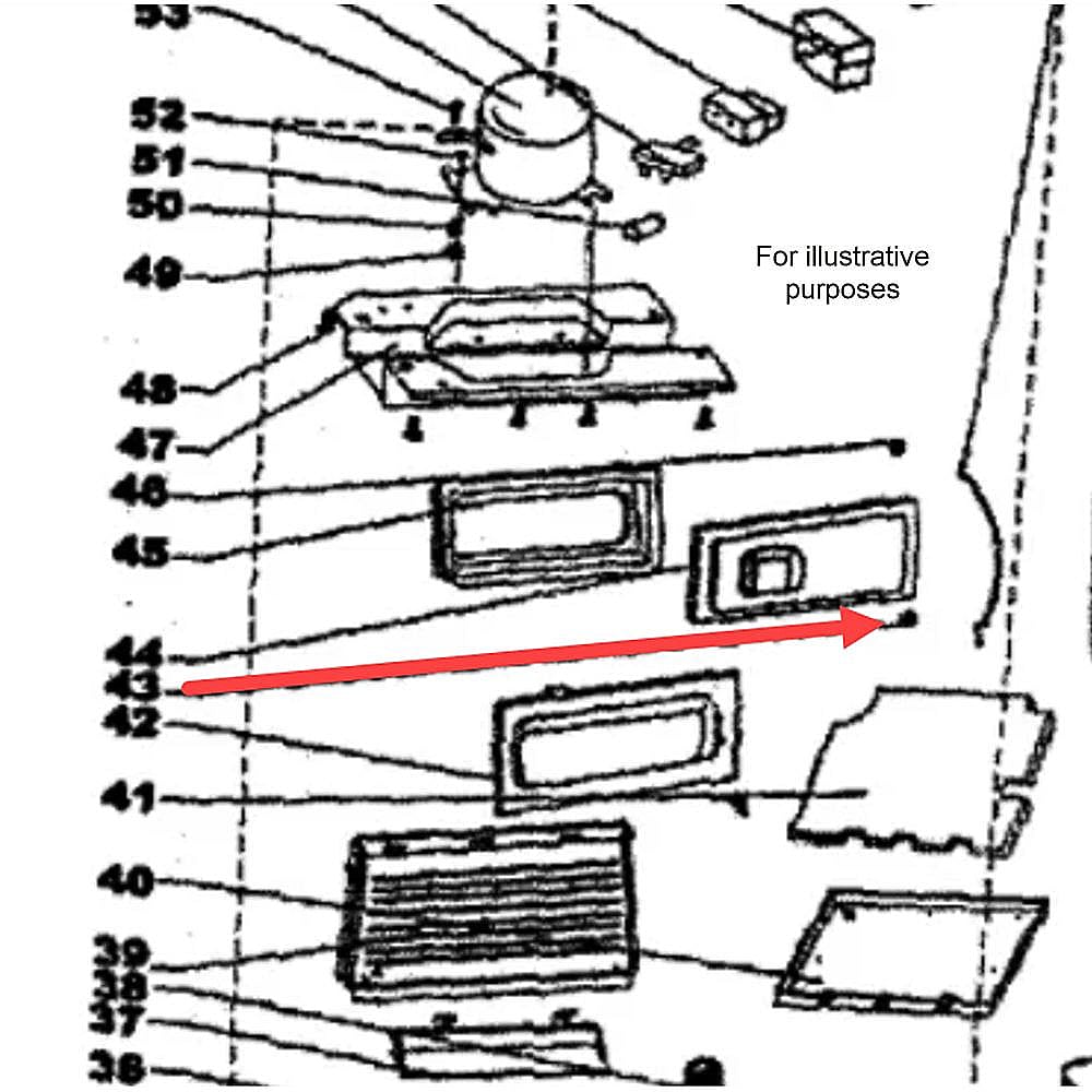 Kenmore Part #d1052.13, Refrigerator Evaporator Door Hinge Bushing