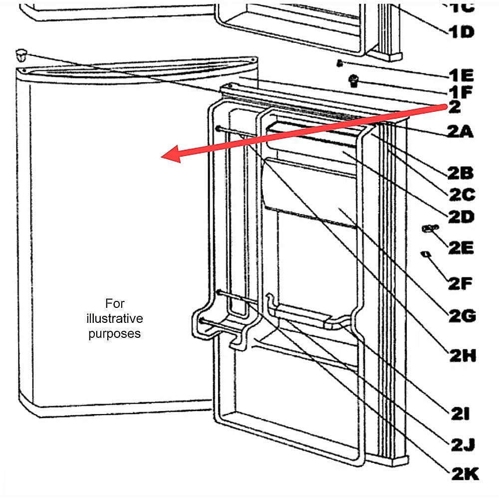 Part #dff9100.02Ss, Danby Refrigerator Door Assembly