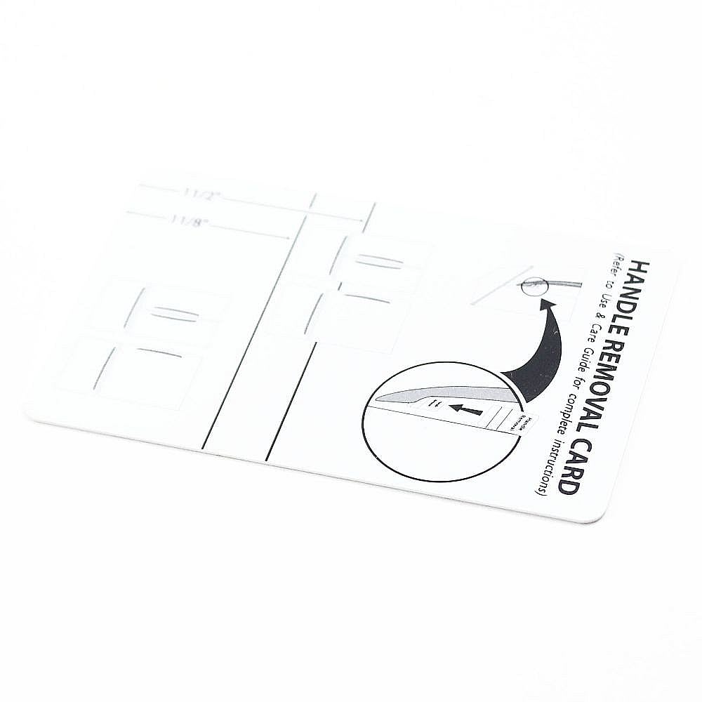 Amana Part #67003876, Refrigerator Door Handle Removal Card | 3.37 x 2.12 x 0.12