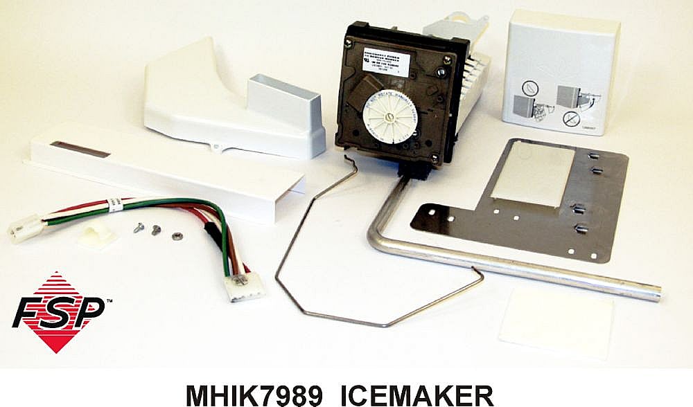 Part #mhik7989, Refrigerator Ice Maker Assembly | 14.44 x 7.44 x 7.38