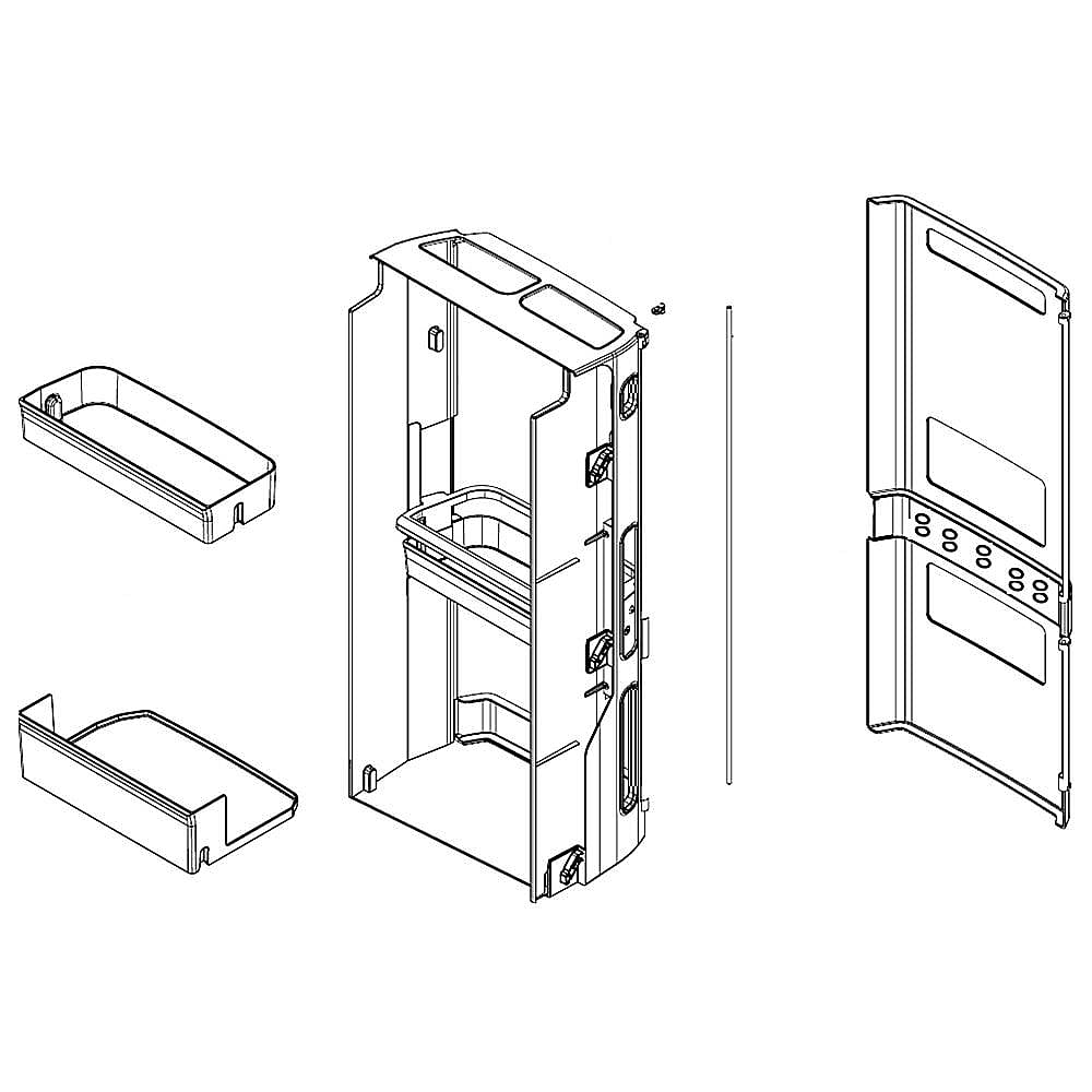 LG Part #abq77140102, Refrigerator Convenience Door Case Assembly | 41.11 x 27.11 x 14.33