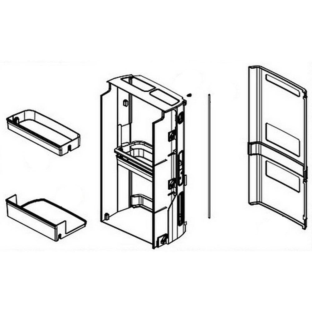 LG Part #abq77140104, Refrigerator Convenience Door Case Assembly | 37.00 x 27.86 x 15.00