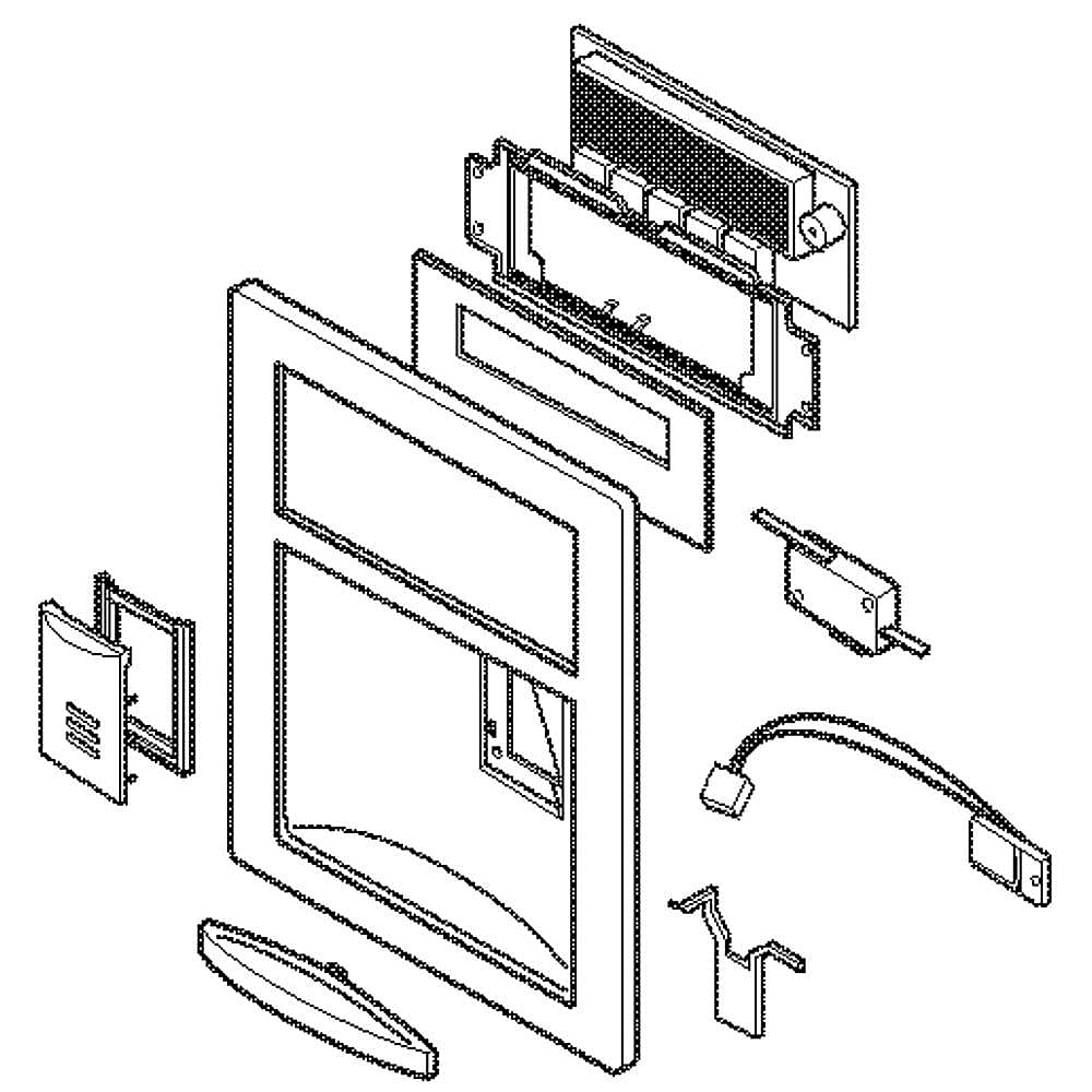 Photo of GE Part #acq54093308, Refrigerator Dispenser Cover Assembly from Repair Parts Direct