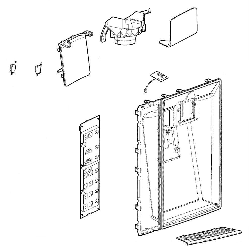 Photo of GE Part #acq85430252, Refrigerator Dispenser Cover Assembly from Repair Parts Direct