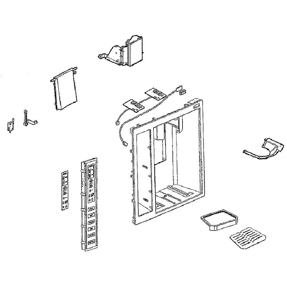 Part #acq86045306, Kenmore Elite Refrigerator Dispenser Cover Assembly