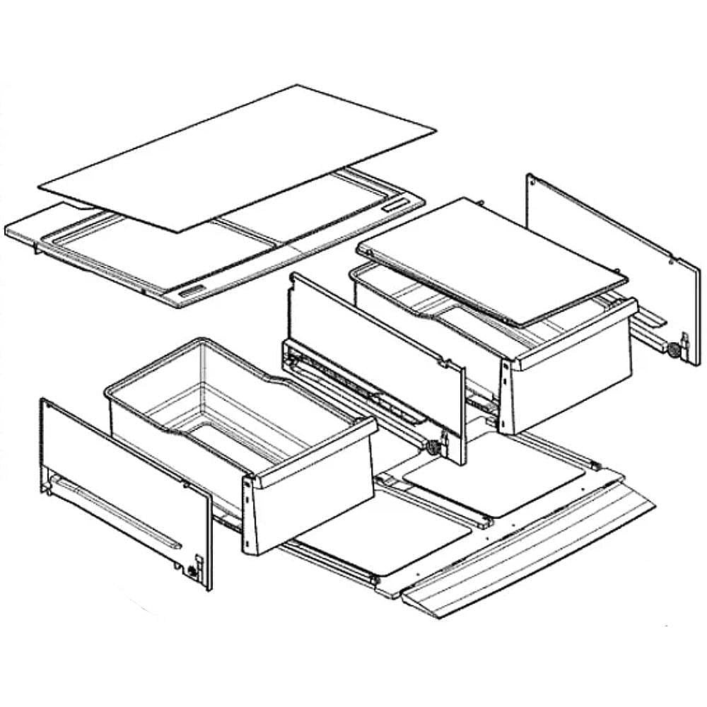 Refrigerator Crisper Drawer and Cover Assembly