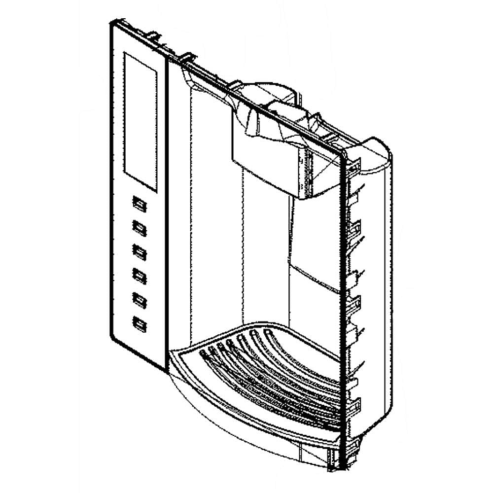 Part #acq87270818, Refrigerator Dispenser Cover Assembly / 17.17 x 14.50 x 20.00